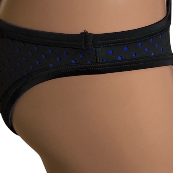 Seafolly All Sport Black Mesh Scuba Perforated Lined Hipster Swim Bottom New! - Picture 4 of 5